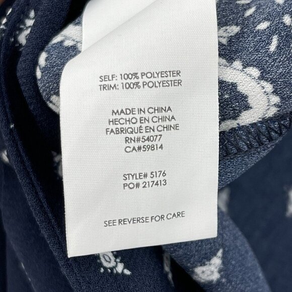 CAbi Track Star Navy White Bandana Print Wide Leg Casual Flowy Pants - Picture 9 of 13